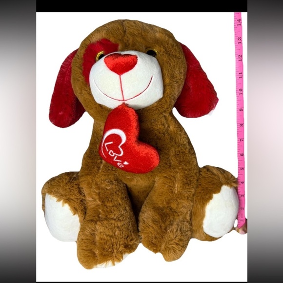 Brown and Red Plush Dog Toy 14’ - Picture 5 of 6